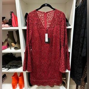 WHBM lace dress dark rouge size 8